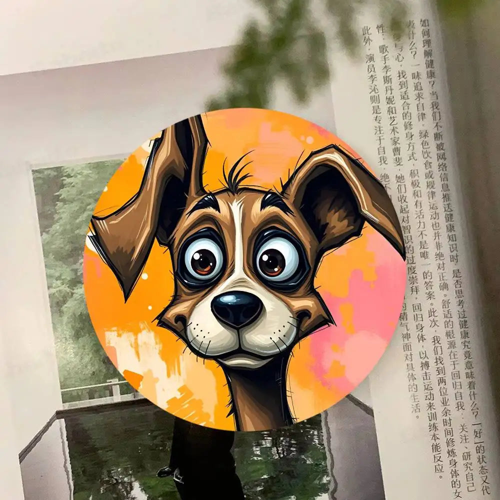 Cartoon Funny Colorful Dog Wooden Coaster  Suitable For Restaurants And Coffee Shops Easy To Wash And Clean