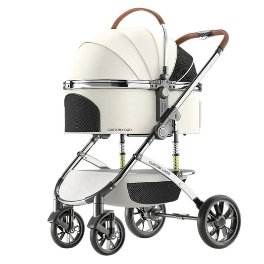 High-Level Luxury Pet Trolley Oxford Material Dog And Cat Stroller Premium Carriers For Travel Happy Tails Pet Shop Store