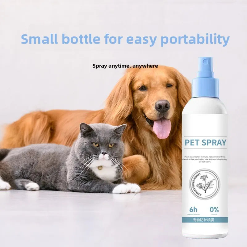 100ml Pet Flea and Tick Spray for Cats and Dogs 6H Protection Natural Essential Oil Indoor Outdoor Use Deodorizing and Sterilizi