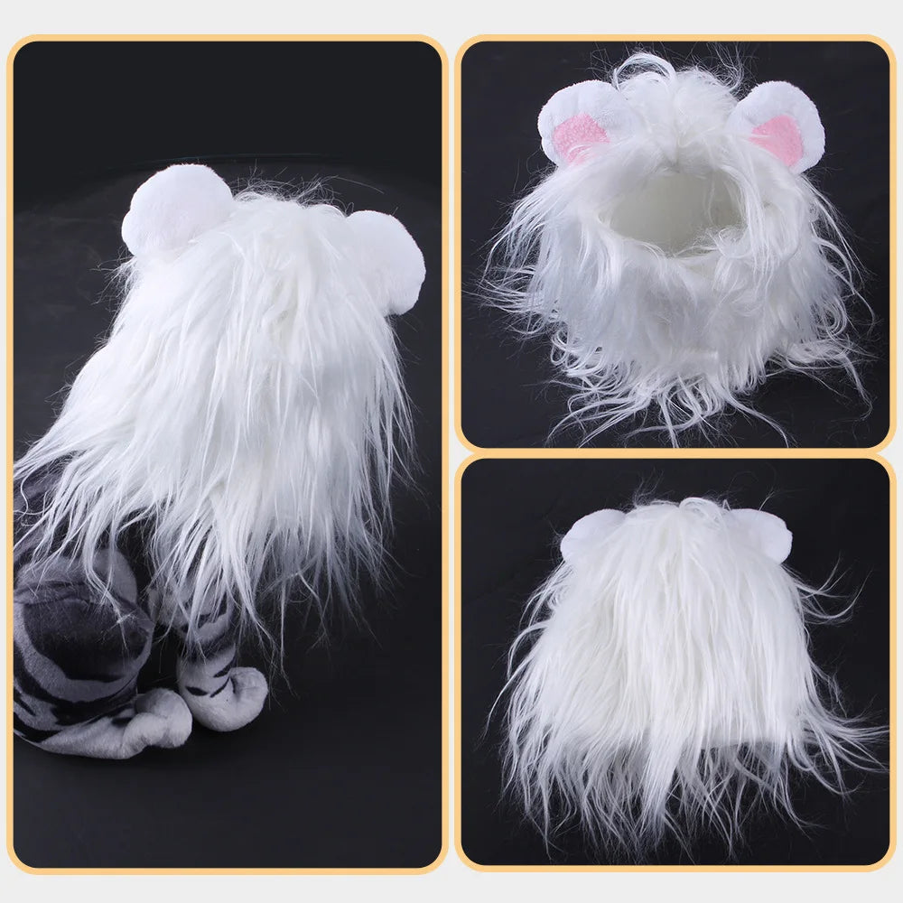 Cat Dog Cosplay Dress Up Pet Hat Lion Mane For Cat Puppy Lion Wig Costume Party Decoration Halloween Christmas DIY Pet Supplies Happy Tails Pet Shop