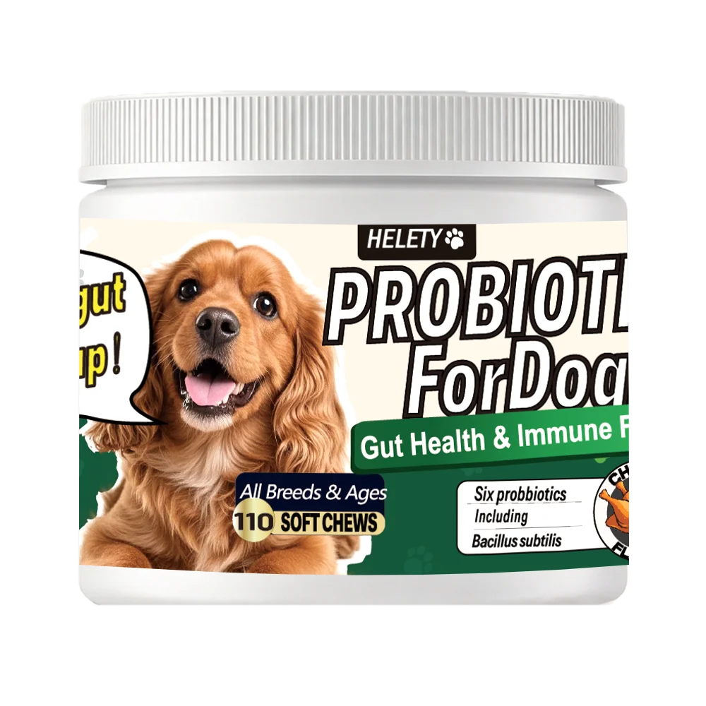 Probiotics for Dogs Digestive Health Soft Chews with Pumpkin & Fish Oil 120 Count Gut Health Itchy Relief Dog Probiotic Suppleme Happy Tails Pet Shop Store