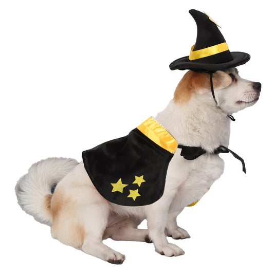 Halloween Cute Dog Cat Doctor Costume Pet Clothes Halloween Witch Cosplay Hat Wizard Cape Pet Party Performance Birthdays Decors Happy Tails Pet Shop