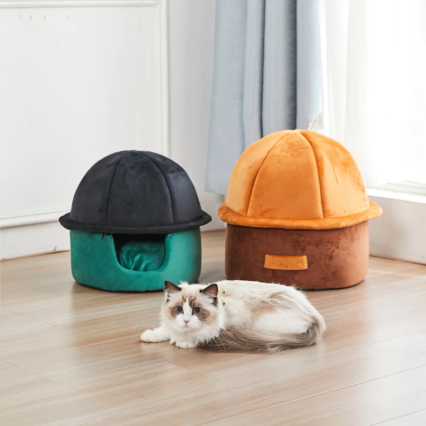 New All-purpose Small Cat Bed Hat Detachable Pet Cat Nest Winter Warm Cat House Basket Soft Sleeping Accessories With Pillows