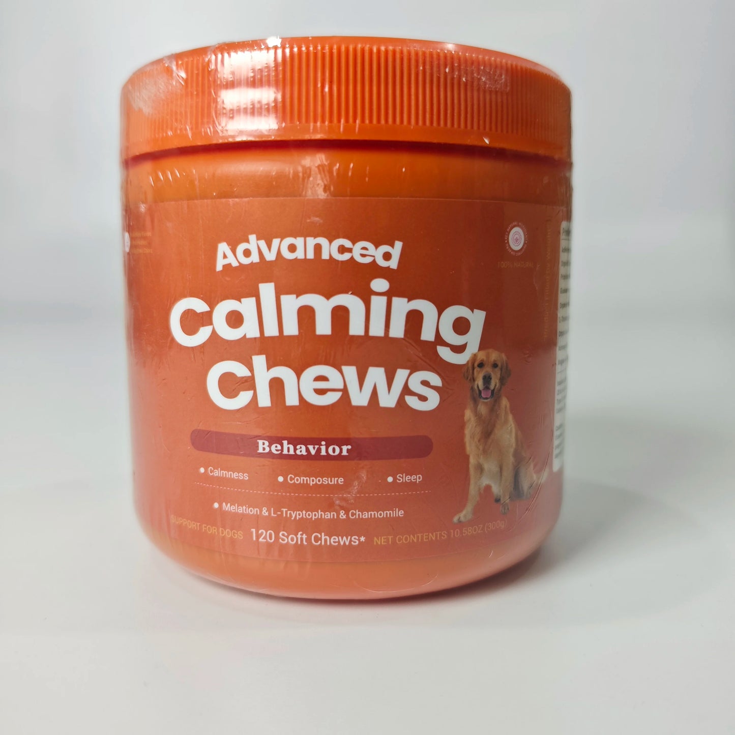 120 masticables calmantes para perros, golosinas naturales para aliviar la ansiedad con melatonina, L-triptófano y manzanilla, suplementos calmantes para perros