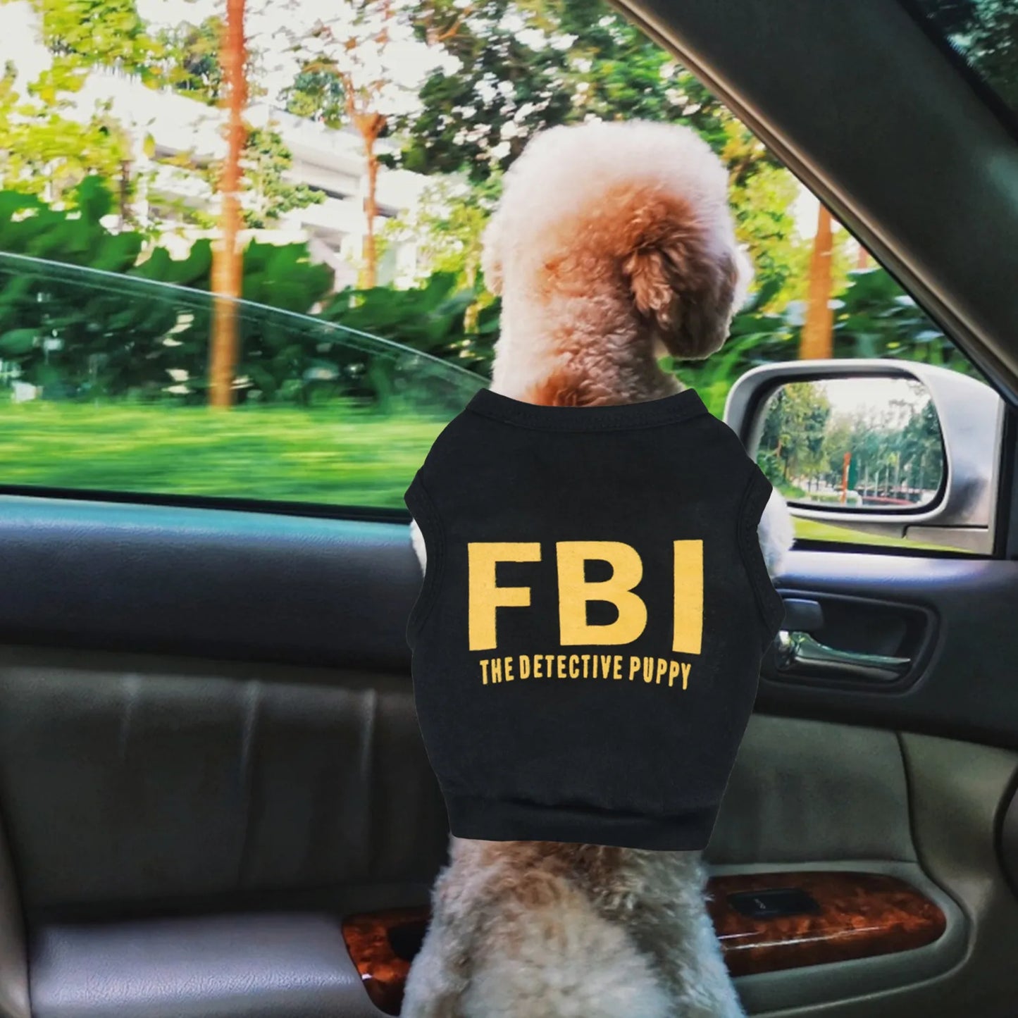Ropa de verano para perros transpirable de algodón con estampado de letras camuflaje FBI, chaleco tipo camiseta para perros pequeños XS-L, chalecos de policía para cachorros