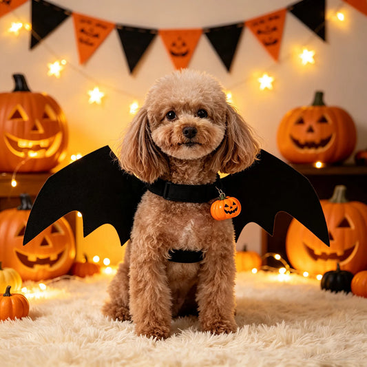 Cute Cat Cosplay Costume – Black Bat Wings with Safety Belt, Role-Playing Pet Cat Dog Halloween Party Decoration Supplies Happy Tails Pet Shop