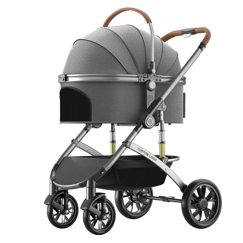 High-Level Luxury Pet Trolley Oxford Material Dog And Cat Stroller Premium Carriers For Travel Happy Tails Pet Shop Store