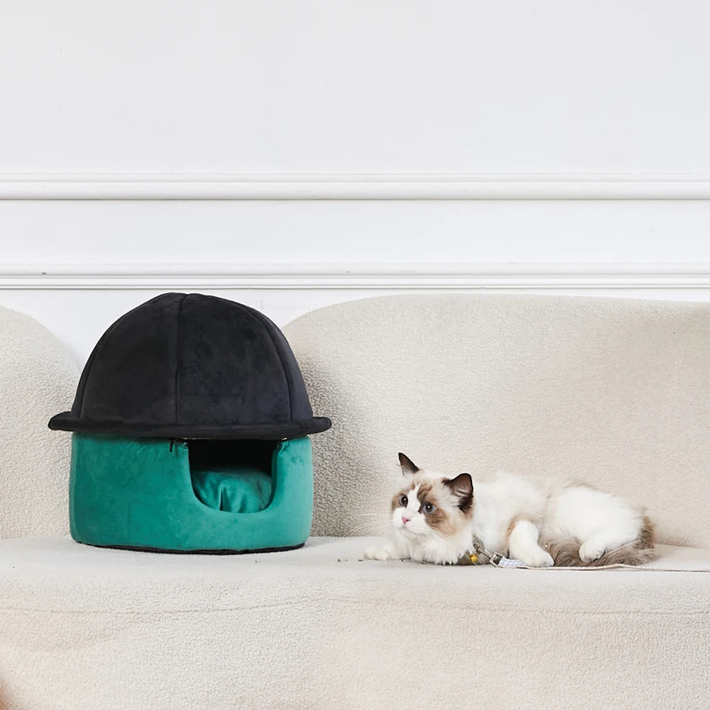 New All-purpose Small Cat Bed Hat Detachable Pet Cat Nest Winter Warm Cat House Basket Soft Sleeping Accessories With Pillows