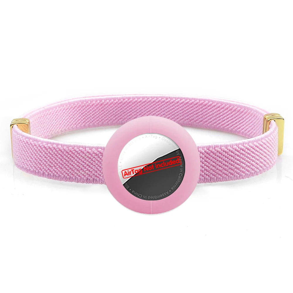 Cute Breakaway Cat Collar Elastic GPS Tracker Kitten Collar with Air Tag Holder Case Adjustable 5-12in Pets Collars for Cats