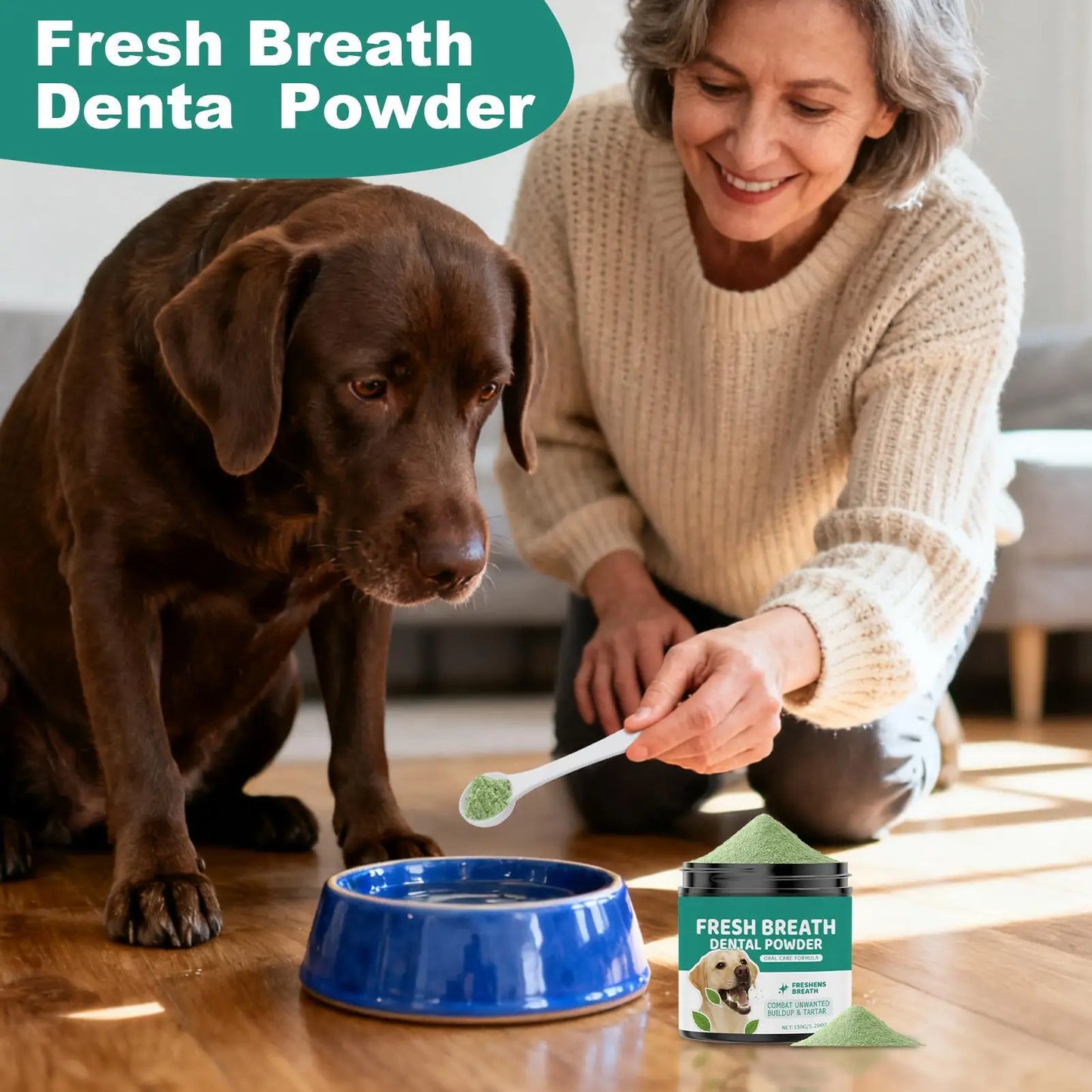 150g Dog Tooth Cleaning Powder Gentle Dental Care for Pets Tartar Plaque Remover Fresh Supplies Protect Dog Oral Gum Health