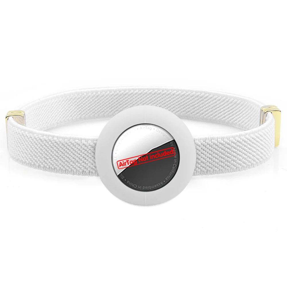 Cute Breakaway Cat Collar Elastic GPS Tracker Kitten Collar with Air Tag Holder Case Adjustable 5-12in Pets Collars for Cats