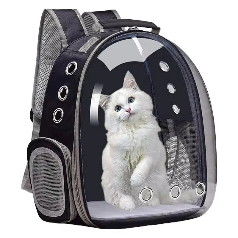 Mochila transportadora de mascotas ventilada, aprobada por aerolíneas, para perros y gatos pequeños y medianos, cápsula espacial para senderismo