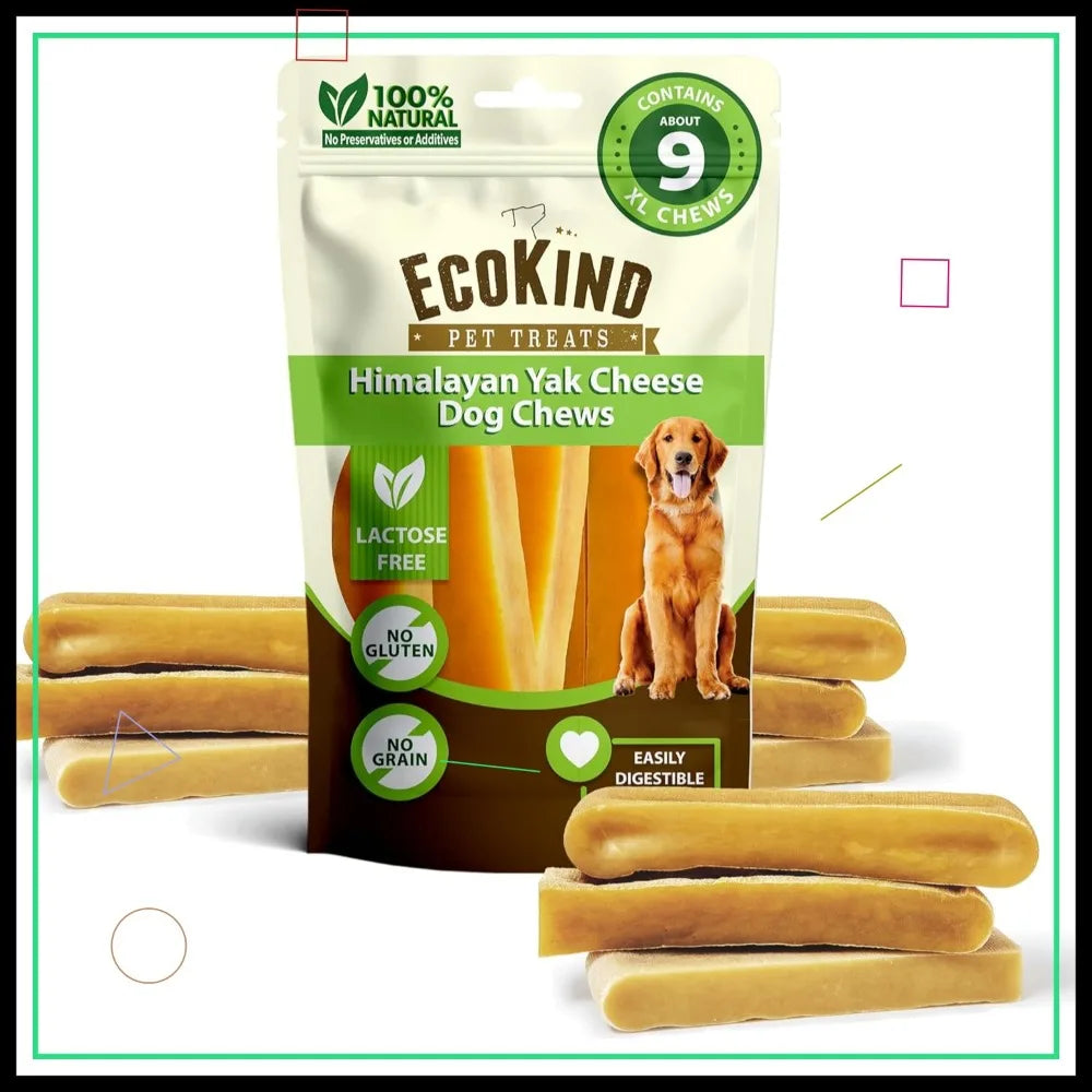 Masticables gigantes de queso de yak para perros, 1.3 kg - Premios naturales y ricos en proteínas para masticadores agresivos