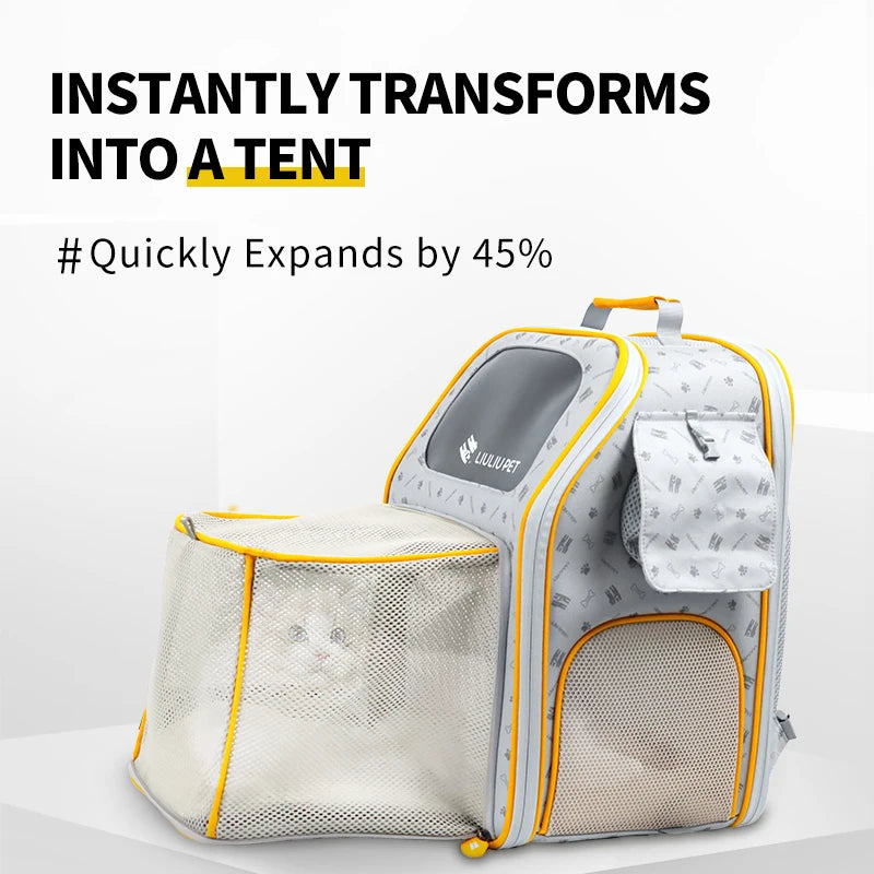 Transportín expandible prémium con ruedas, diseño rodante de dos lados para perros y gatos, función telescópica para un viaje cómodo