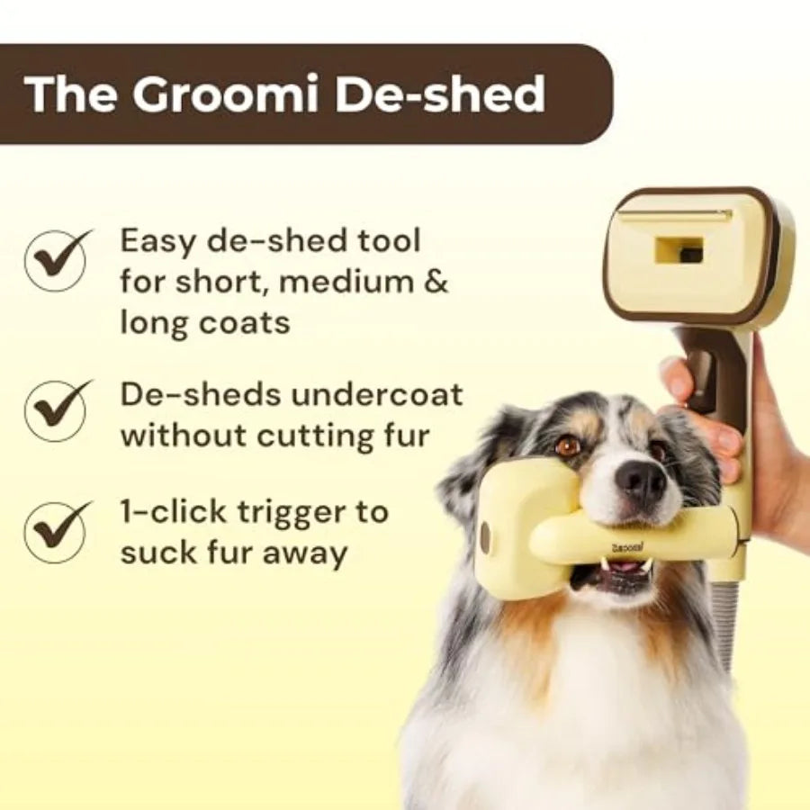 Vacuum Pet Brush Kit – 3‑in‑1 Dog & Cat Grooming Tool, Self‑Cleaning Deshedding Brush & Pet Hair Remover, Universal Vacuum Attac
