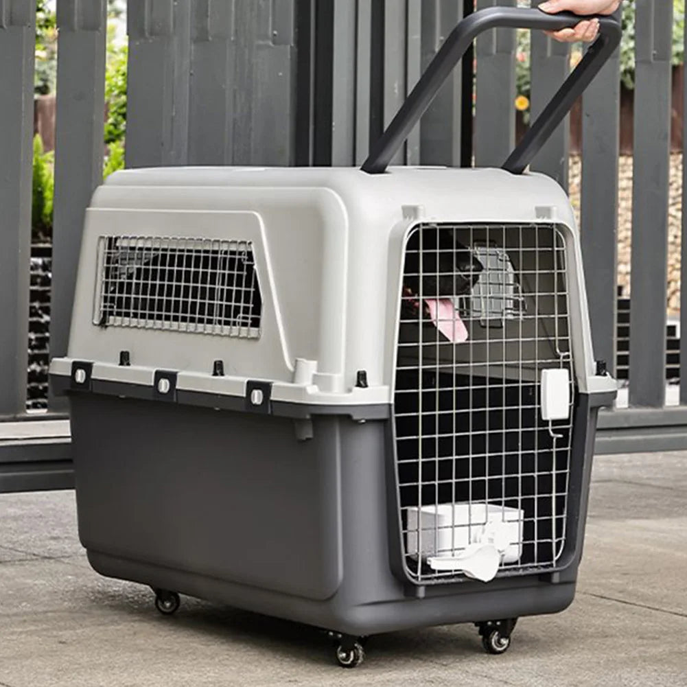 Pet Cat Carrier Length 33in/Width 21.6in/Height 25.2in with Handle & Metal Door Airline Approved Pet Carrier for Puppies Kittens Happy Tails Pet Shop Store