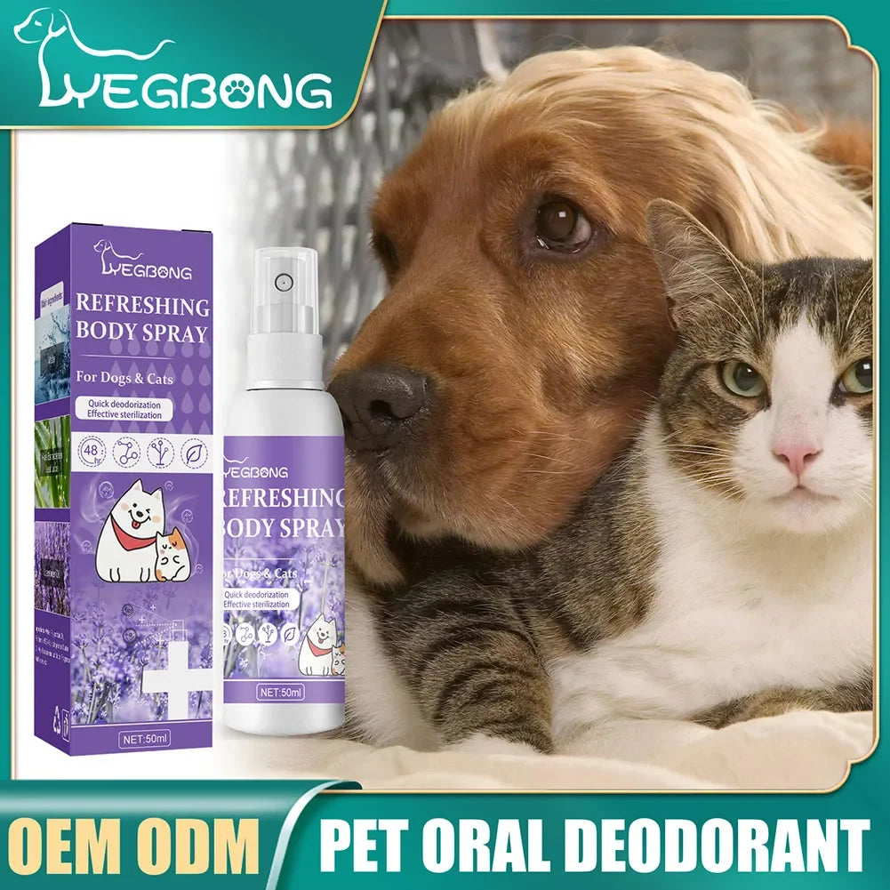 Rociador desodorante de larga duración para perros de aceite de lavanda, para cachorros, gatos, perros, para desodorizar el mal olor, perfume en espray, elimina el olor, refresca el aire