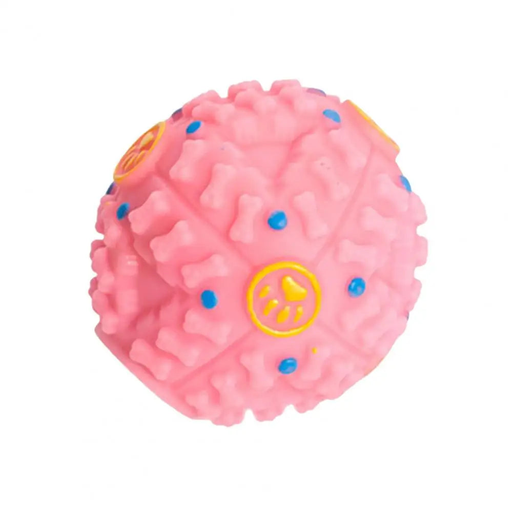 Dog Treat Ball Squeaky Dental Chew Toy Interactive Pet Feeder Toy Dog Chew Ball Food Dispenser Teeth Grinding Dog Toy