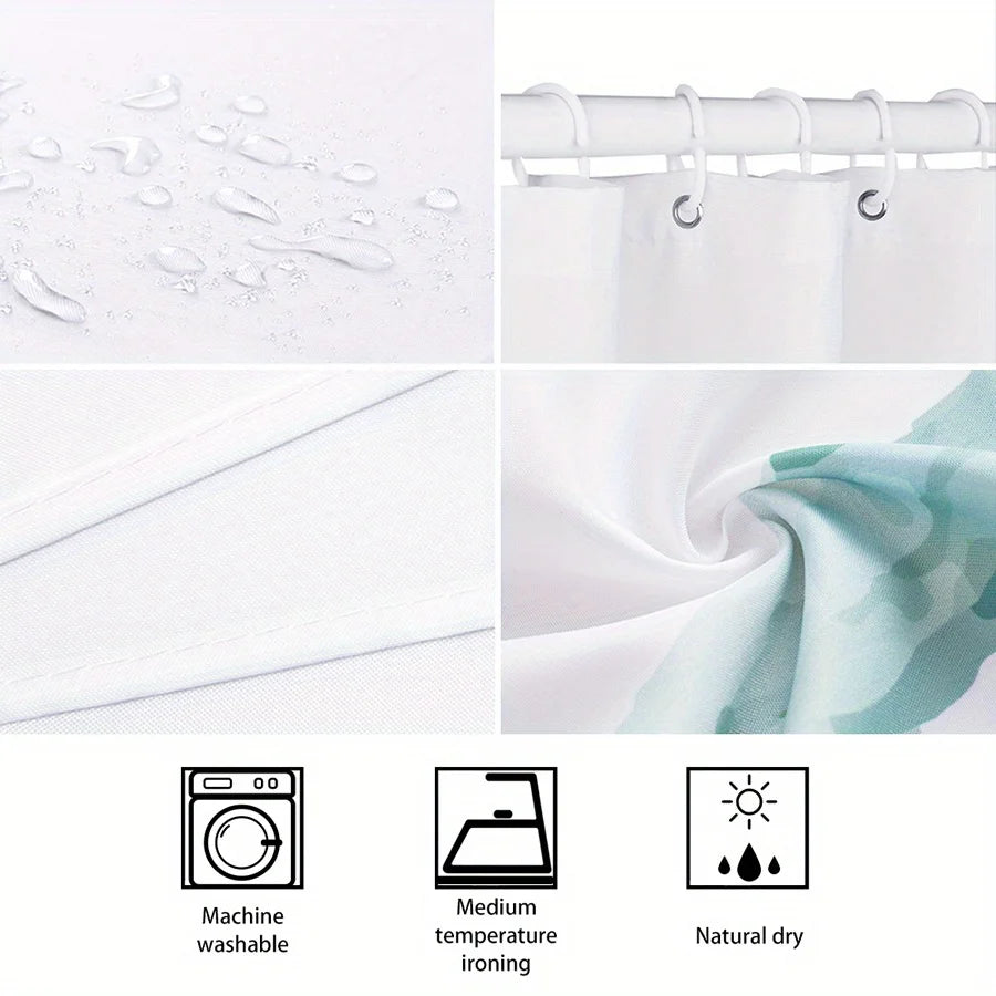 Yorkshire Terrier Puppy Shower Curtain, Cute Dog with Bubbles, Realistic Pet Print, Funny Animal Bathroom Decor, Waterproof