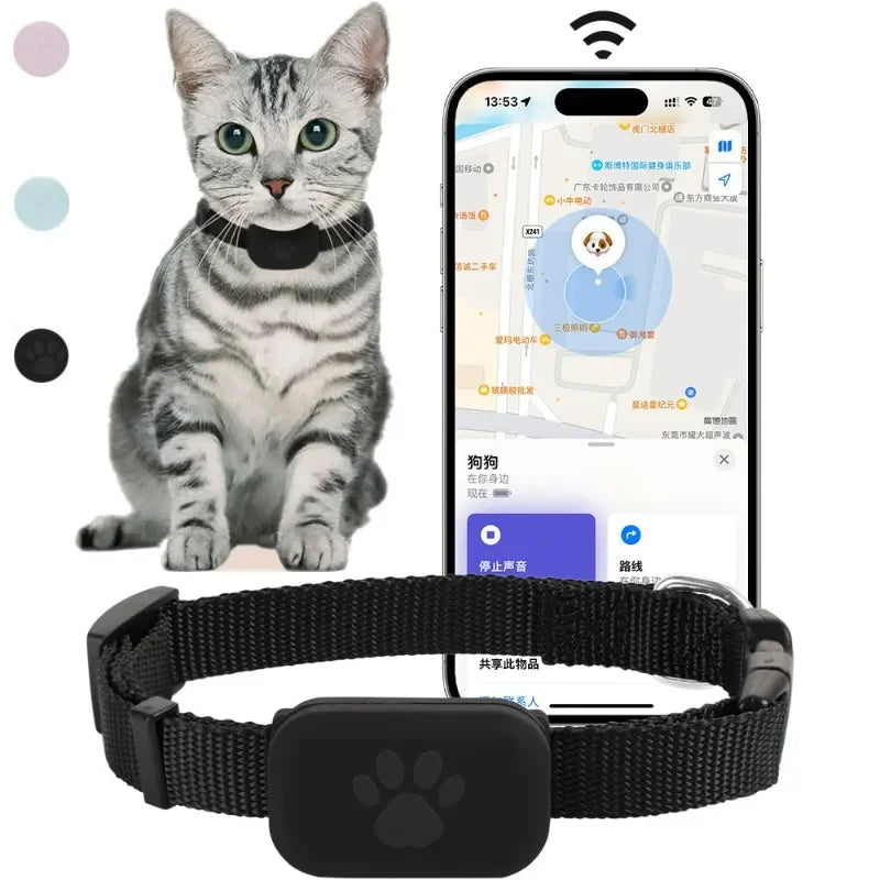 Rastreador GPS Bluetooth para Animais de Estimação Coleira Mini Rastreador de Movimento Alerta Anti Perda para Gatos e Filhotes Localizador Global Remoto