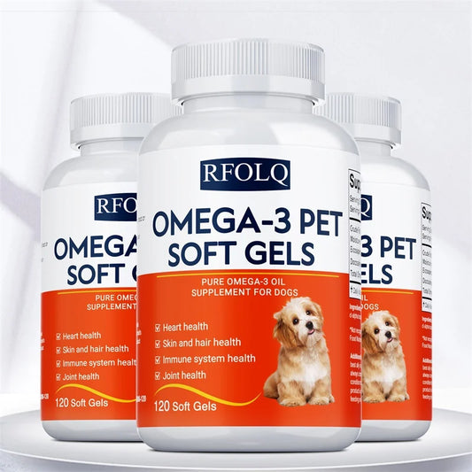 Complément alimentaire oméga-3 pour animaux de compagnie-Huile de poisson pour chiens avec EPA et DHA-Favorise la santé cardiaque, cutanée, du pelage et immunitaire