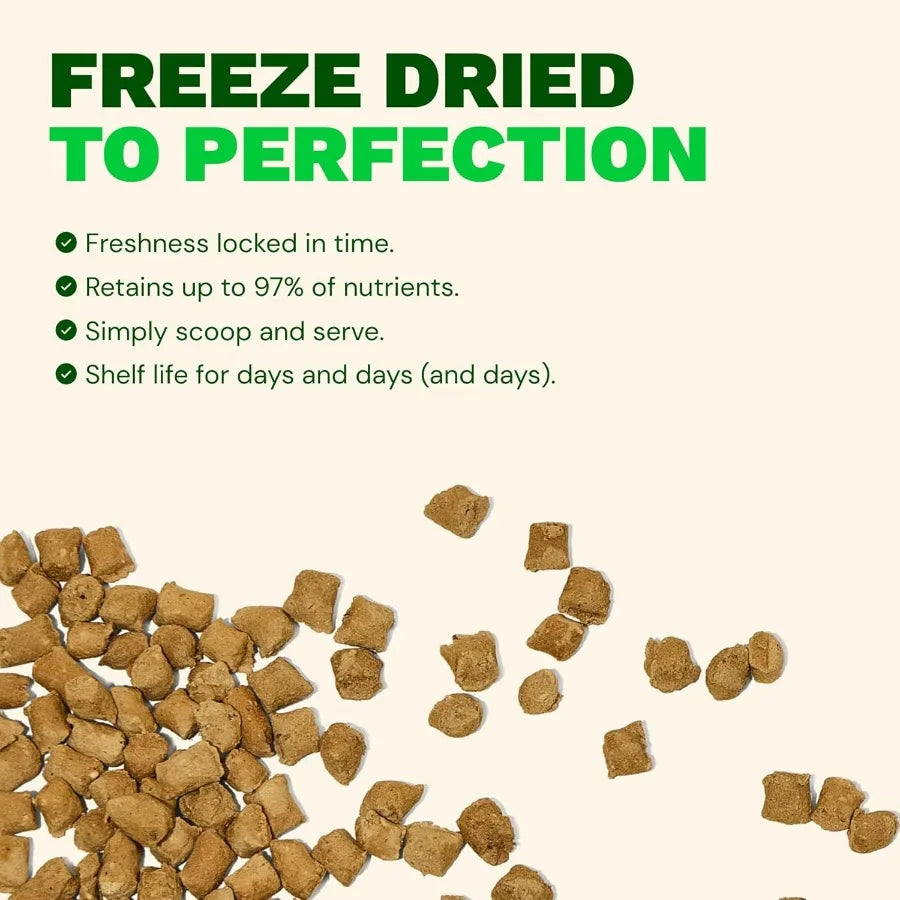 Freeze Dried Raw Chicken Dog Food High Protein Grain Free Meal Topper and Treat Gut Health Support with Probiotics Small to Lar Happy Tails Pet Shop Store