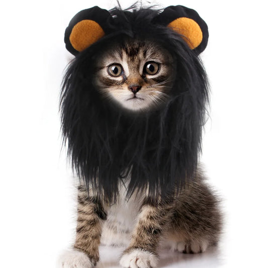 Cat Dog Cosplay Dress Up Pet Hat Lion Mane For Cat Puppy Lion Wig Costume Party Decoration Halloween Christmas DIY Pet Supplies Happy Tails Pet Shop