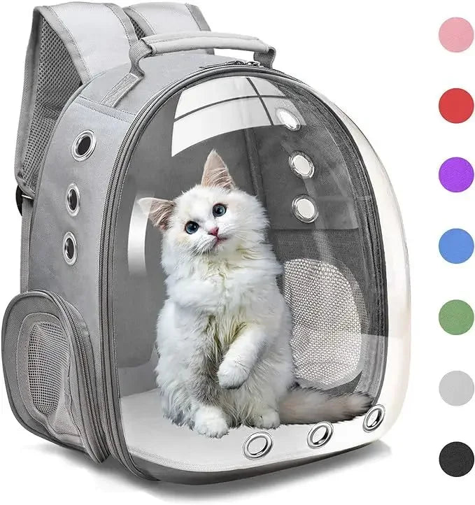 Mochila transportadora de mascotas ventilada, aprobada por aerolíneas, para perros y gatos pequeños y medianos, cápsula espacial para senderismo