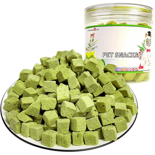 3.8oz/100g Cat Grass Treats for Hairball Support and Teeth Cleaning, Chicken Flavored Hairball Treats for Cats Happy Tails Pet Shop Store
