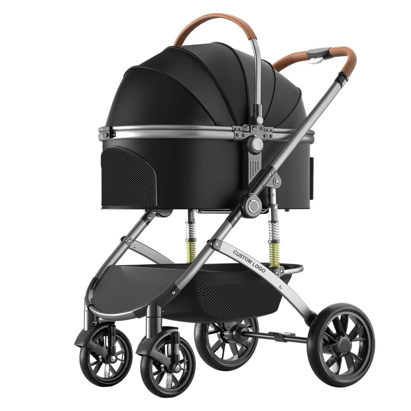 High-Level Luxury Pet Trolley Oxford Material Dog And Cat Stroller Premium Carriers For Travel Happy Tails Pet Shop Store