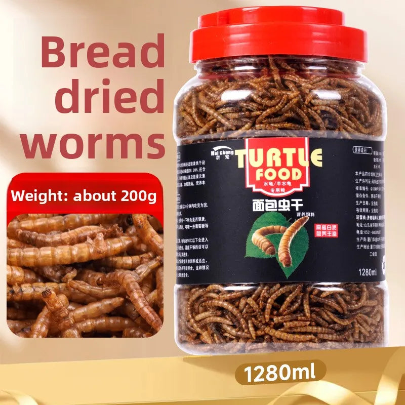 Alimento liofilizado Naichong para mascotas pequeñas y reptiles - Dieta para hámsteres, petauros del azúcar, tortugas y peces con pescado, camarones y gusanos de la harina secos