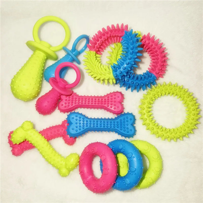 Durable Rubber Dental Teeth Care Dog Toys for Small Dogs Indestructible Dog Toy Teeth Cleaning Chew Training Toys Pet Supplies Happy Tails Pet Shop Store