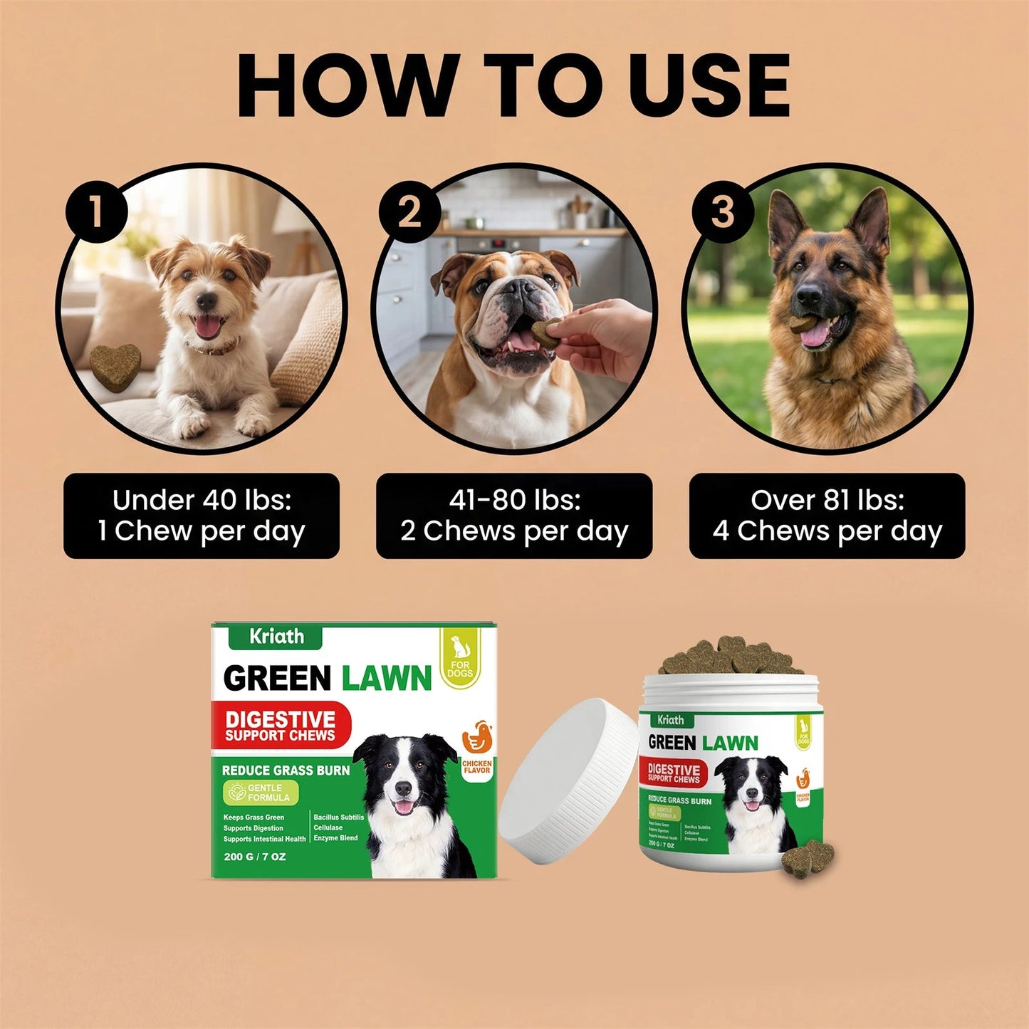 Natural Dog Digestive Support Probiotic Chews Chicken Flavored Supplement for Constipation Relief Puppy Stomach Care 200g Happy Tails Pet Shop Store
