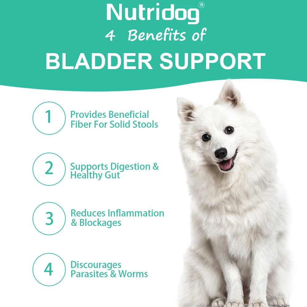 NUTRIDOG Dog Anal Gland Support  Pumpkin Seed Probiotics Digestive Enzymes Scoot Relief Digestive Health 120 PCS/Bottle Happy Tails Pet Shop Store
