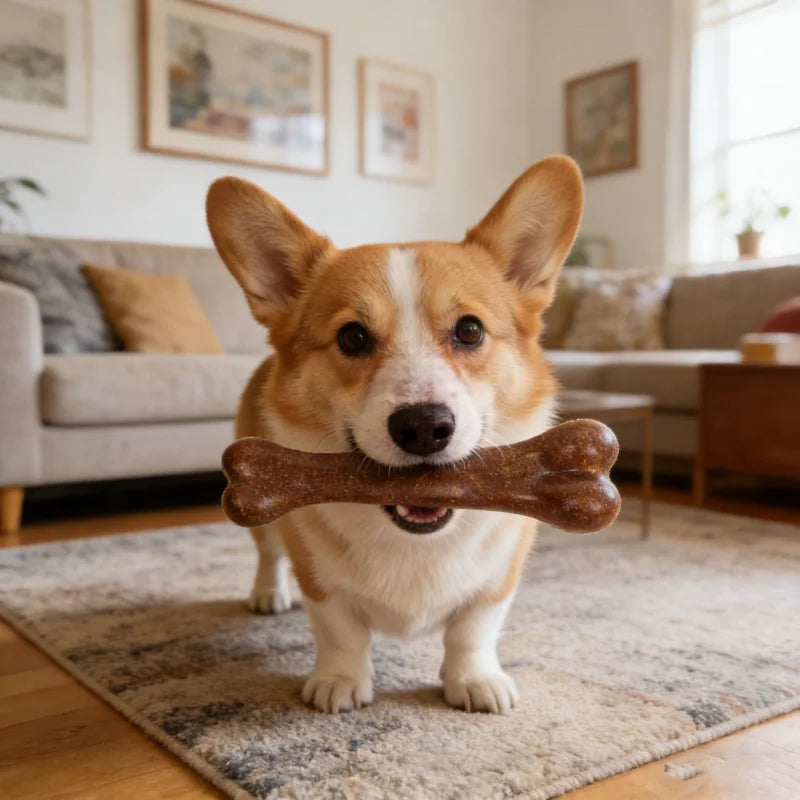 Dog Bone Chew Toy Durable Teeth Cleaning Toy, Interactive Play Training Pet Toy for Dogs Puppies Dental Health & Teeth Care Happy Tails Pet Shop Store