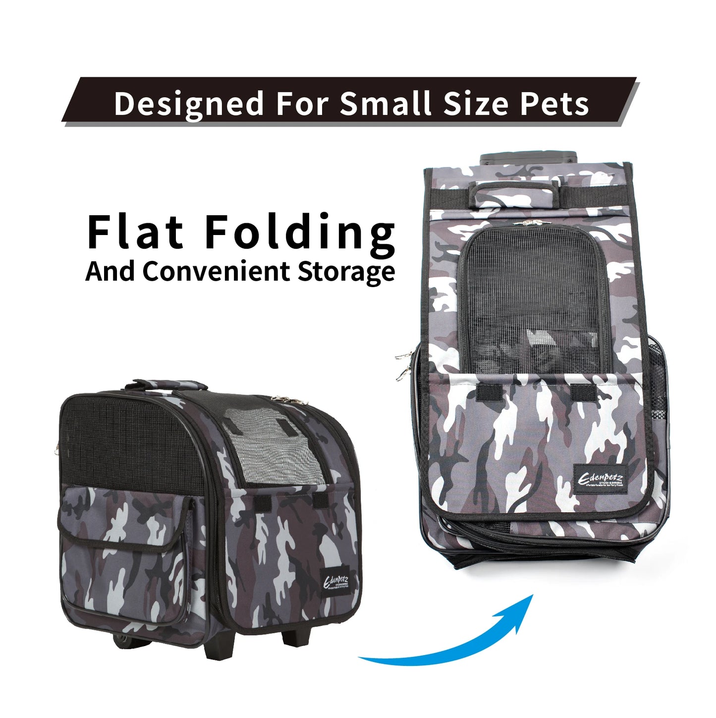 Large Pet Trolley Stroller Foldable Multifunctional Transport Airline Approved Dog Cat Carrier Backpack On Wheels