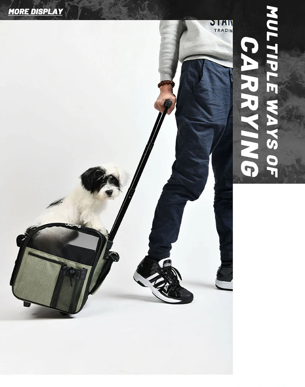 Large Pet Trolley Stroller Foldable Multifunctional Transport Airline Approved Dog Cat Carrier Backpack On Wheels