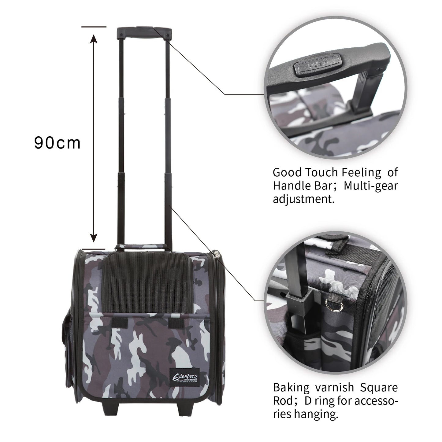 Large Pet Trolley Stroller Foldable Multifunctional Transport Airline Approved Dog Cat Carrier Backpack On Wheels