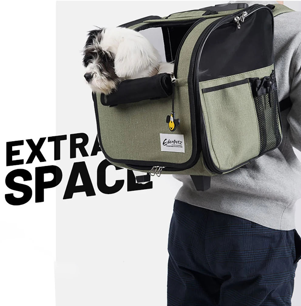 Large Pet Trolley Stroller Foldable Multifunctional Transport Airline Approved Dog Cat Carrier Backpack On Wheels