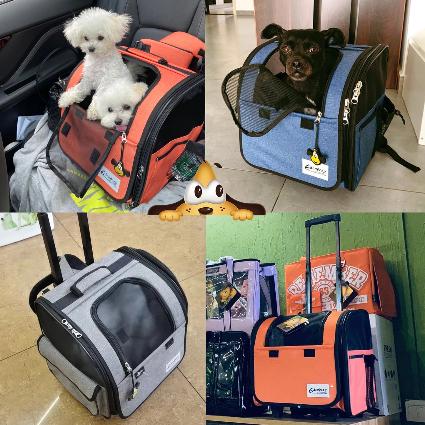 Large Pet Trolley Stroller Foldable Multifunctional Transport Airline Approved Dog Cat Carrier Backpack On Wheels