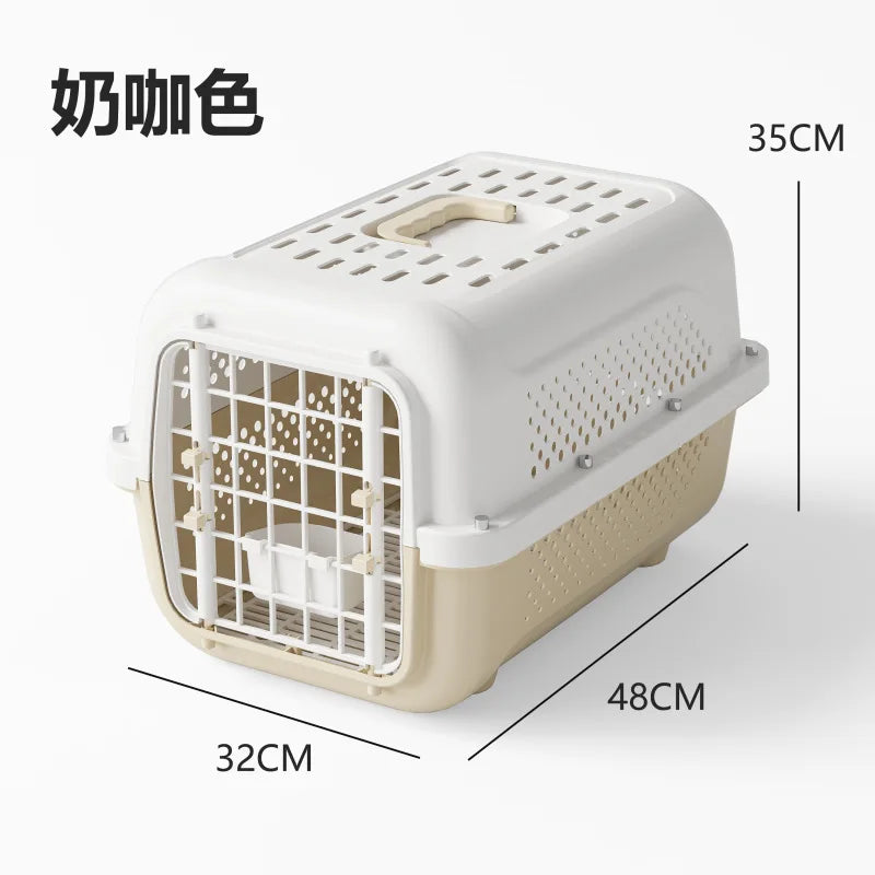 PP Airline Pet Crate Ventilated Travel Carrier Small Cat Dog Transport Box Cabin-Approved Portable Car Flight Kennel