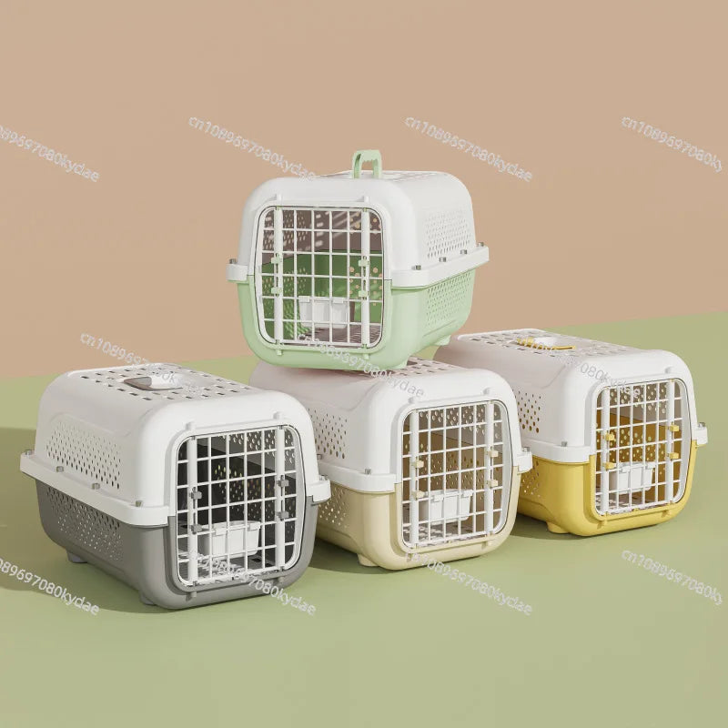 PP Airline Pet Crate Ventilated Travel Carrier Small Cat Dog Transport Box Cabin-Approved Portable Car Flight Kennel