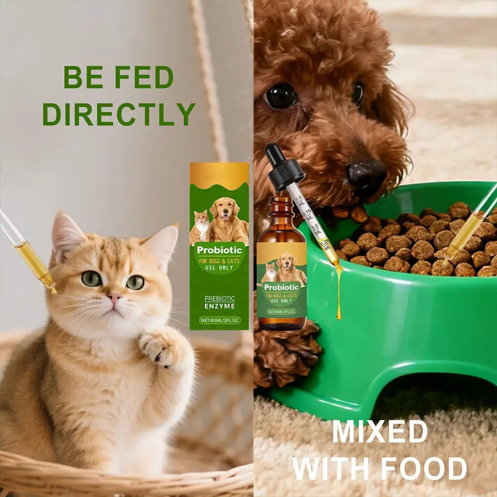 60ML Pet Nutrition Supplement Probiotic Drops Containing Enzymes Used For Pet Digestion And Immune Daily Health Supplement