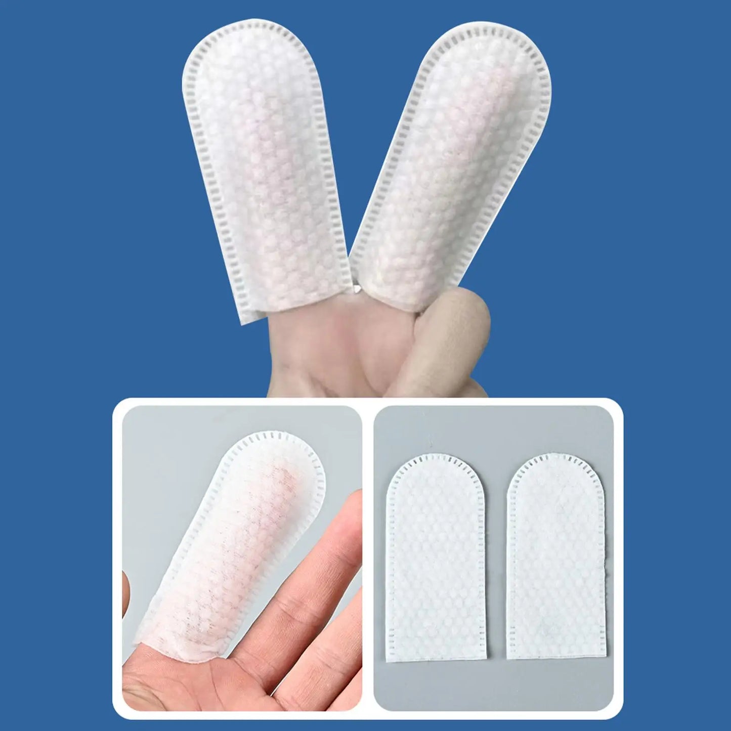 NEW Dog Finger Ear Wipes Soft Finger Cleaning Pads For Dog Ear Safe Plant-Based Cleanser Supplies For Pet Care Grooming Bathing