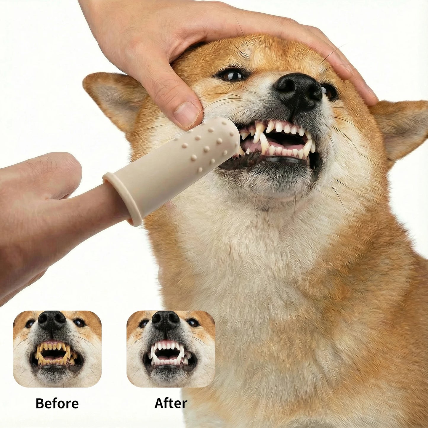 Silicone Pet Finger Toothbrush Soft Dog Cat Teeth Cleaning Brush Food Grade Dental Care Tool