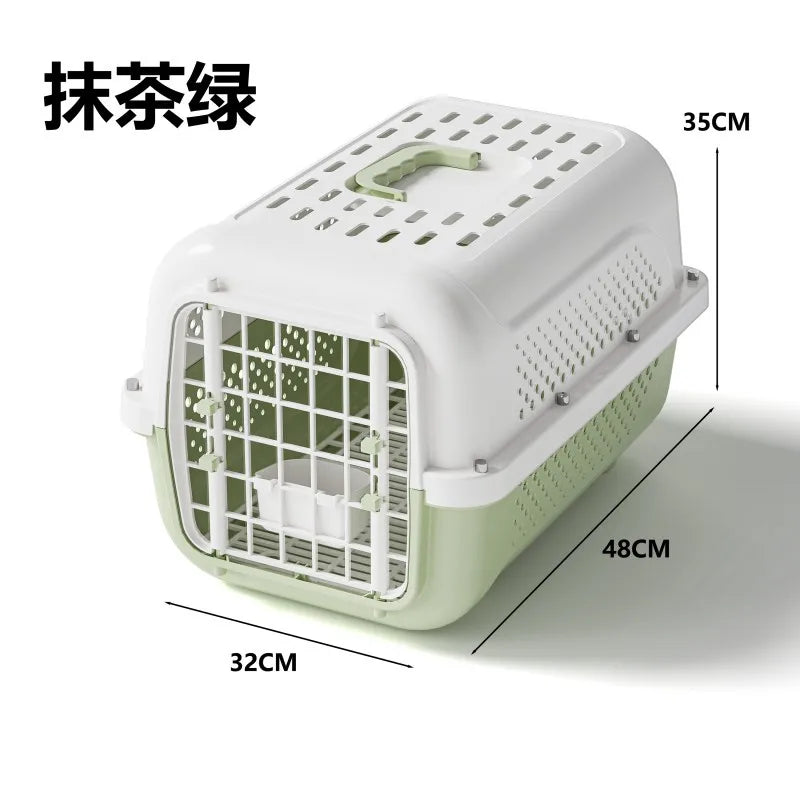 PP Airline Pet Crate Ventilated Travel Carrier Small Cat Dog Transport Box Cabin-Approved Portable Car Flight Kennel