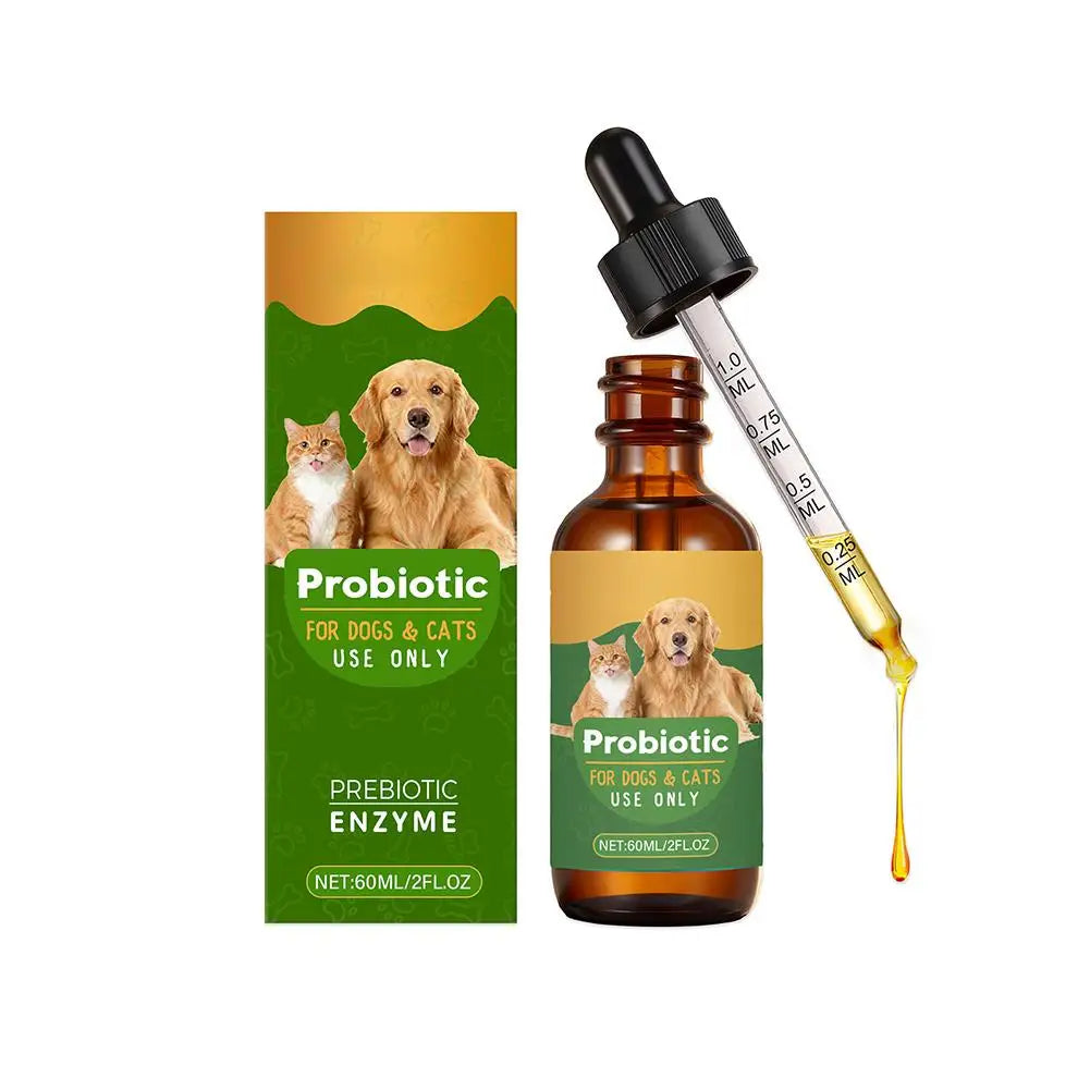 60ML Pet Nutrition Supplement Probiotic Drops Containing Enzymes Used For Pet Digestion And Immune Daily Health Supplement