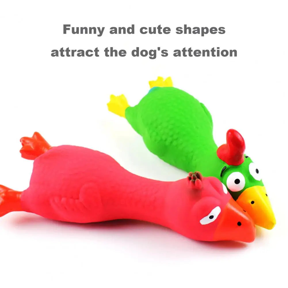 17*6.5cm Latex Chicken Dog Toy With Sound Boredom Relief Teeth Cleaning Molar Bite-Resistant Funny Squeaky Chicken Dog Chew Toy