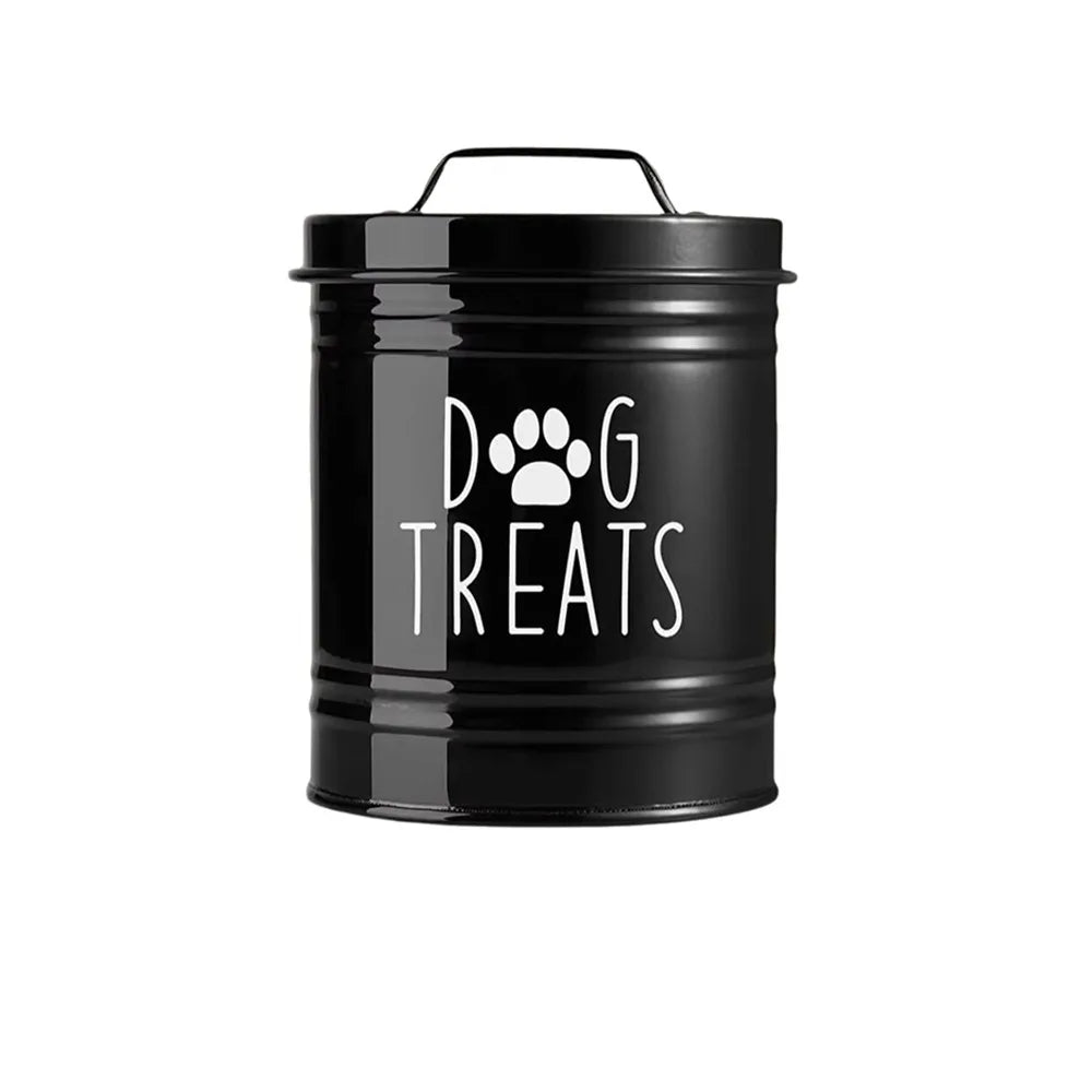 Large Capacity Dog Food Storage Container Airtight with Lids Pet Treat Container Moisture-Proof Metal Dog Treat Jar