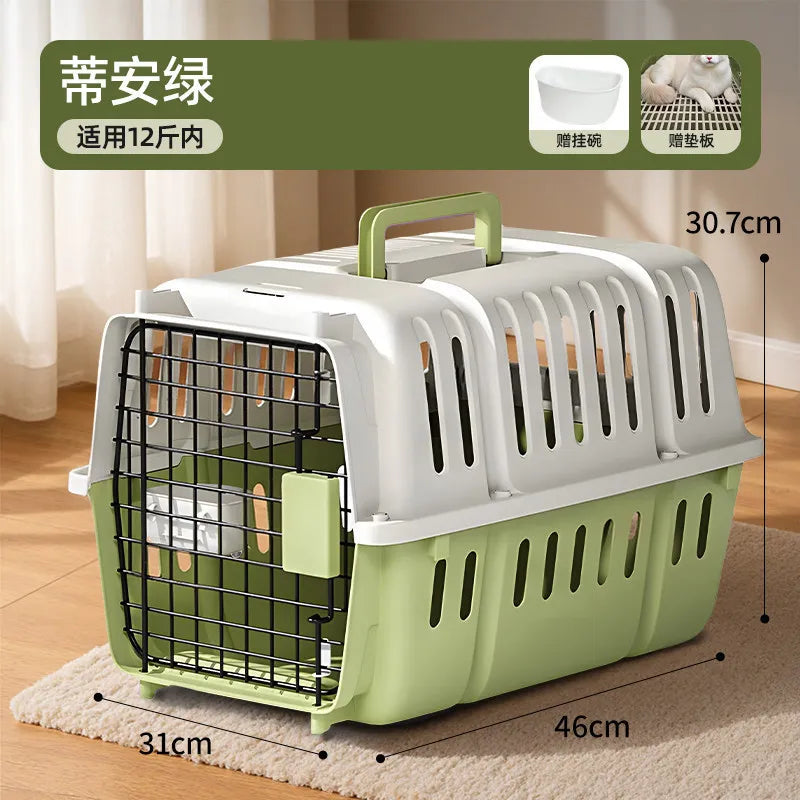 Pet Carrier Hard Plastic Travel Crate for Cats and Small Dogs Ventilated Car Kennel with Sturdy Handle for Outdoor Hiking